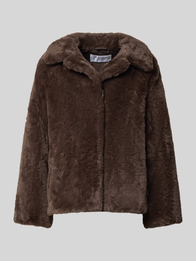 Jake*s Collection Jacke aus Kunstfell mit Reverskragen Dunkelbraun 2