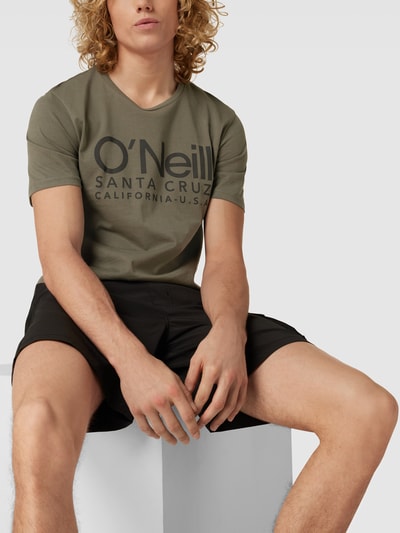 ONeill T-shirt met logoprint, model 'CALI' Olijfgroen - 3