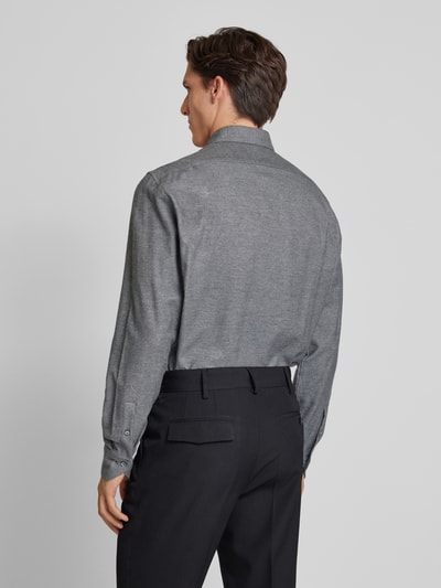 Stenstroms Slim Fit Business-Hemd mit Haifischkragen Graphit Melange 5