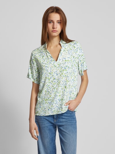 Vila Blouseshirt met V-hals, model 'POVA' Rietgroen - 4