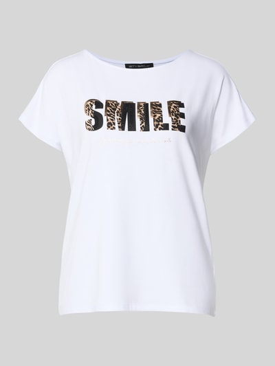 Betty Barclay T-shirt van viscosemix met statementprint Wit - 2