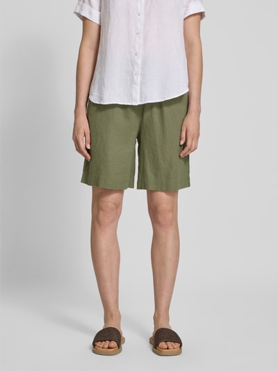 FREE/QUENT Bermudy lniane o kroju relaxed fit z tunelem model ‘Lava’ Khaki 4