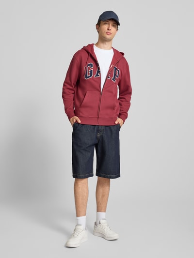 GAP Sweatjacke mit Logo und Känguru-Tasche Dunkelrot 1