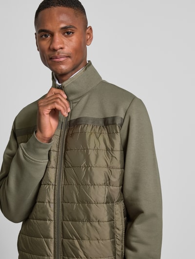 Christian Berg Men Sweatjacke mit Stehkragen Khaki 3