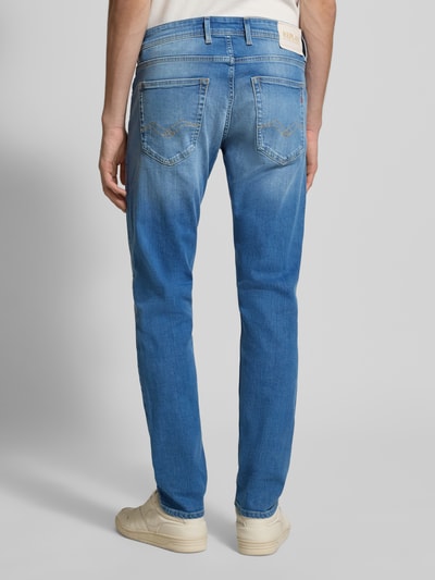 Replay Straight fit jeans in used-look, model 'GROVER' Jeansblauw - 5