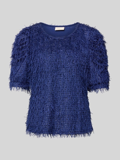 FREE/QUENT Pullover mit Fransen und Rundhalsausschnitt Modell 'MARLIN' Blau 2