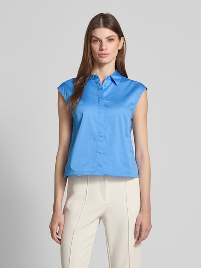 Zero Bluzka koszulowa o kroju regular fit z elastycznej mieszanki bawełny Jasnoniebieski 4