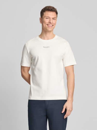 Marc O'Polo t-shirt o kroju regular fit z czystej bawełny Złamany biały 4