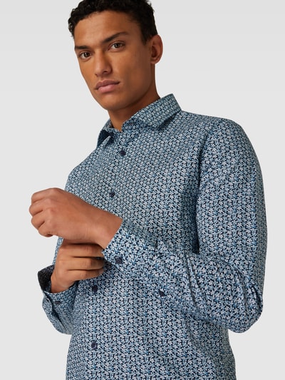 Matinique Regular fit vrijetijdsoverhemd met all-over motief, model 'MAtrosol' Blauw - 3