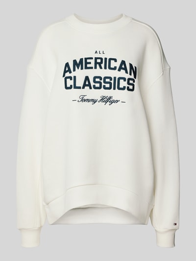Tommy Hilfiger Relaxed Fit Terry-Sweatshirt aus Baumwollmix Ecru 2
