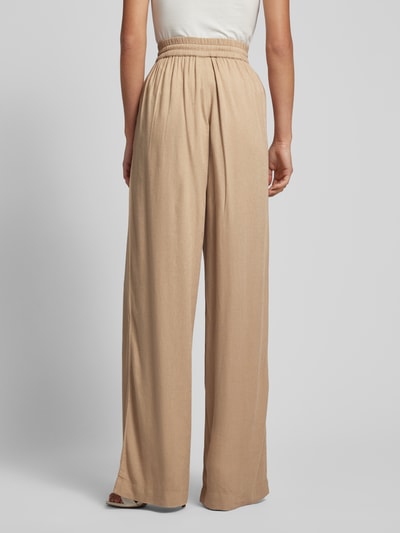 Kaffe Wide leg stoffen broek met opgestikte zakken, model 'milia' Taupe - 5