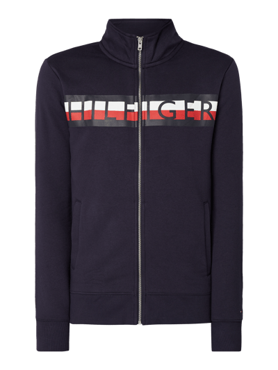 Tommy Hilfiger Sweatjacke mit gummiertem Logo-Print Marine 2