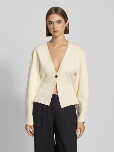 Gina Tricot Kardigan taliowany z zapięciem na guzik Złamany biały 4