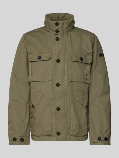 s.Oliver RED LABEL Regular Fit Bomberjacke im Utility Style mit Kapuze im Kragen Oliv 2