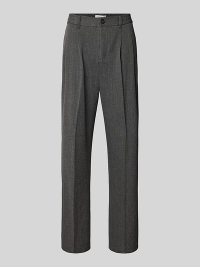 Casual Friday Straight Leg Stoffhose mit Bundfalten Modell 'Grant' Dunkelgrau 2