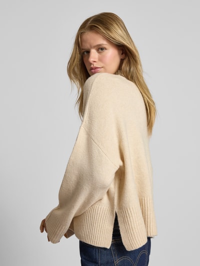 ONLY Relaxed fit gebreide pullover met wol model 'WHITNEY' Ecru gemêleerd - 3