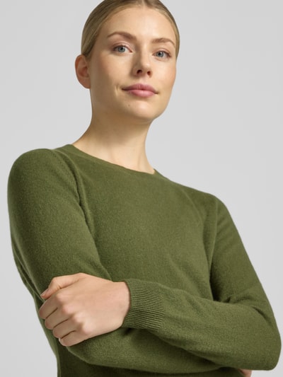 Christian Berg Woman sweter z dzianiny o kroju slim fit z czystego kaszmiru Ciemnozielony 3