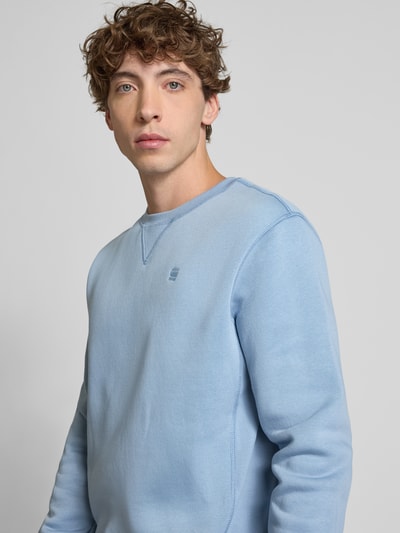 G-Star Raw Regular Fit Pullover mit Logo-Stitching Modell 'Premium' Hellblau 3