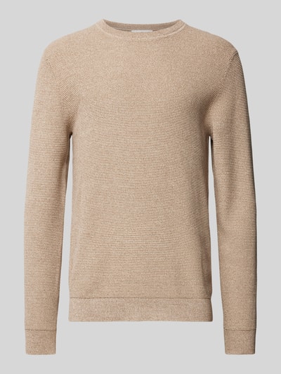 SELECTED HOMME Strickpullover mit Strukturmuster Modell 'ROSS' Ecru Melange 1