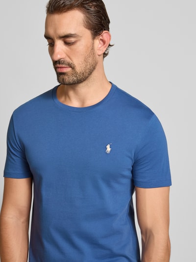 Polo Ralph Lauren Custom Slim Fit T-Shirt mit Label-Stitching Hellblau 3