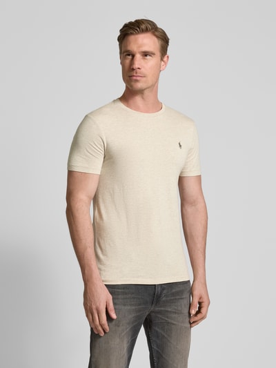 Polo Ralph Lauren T-Shirt mit Label-Stitching Beige Melange 4