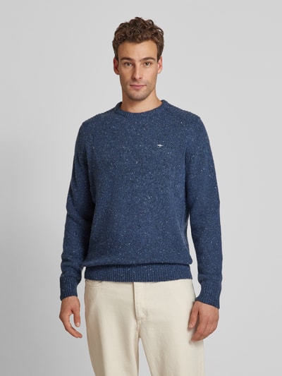 Fynch-Hatton Gebreide pullover van wolmix met ronde hals Marineblauw - 4