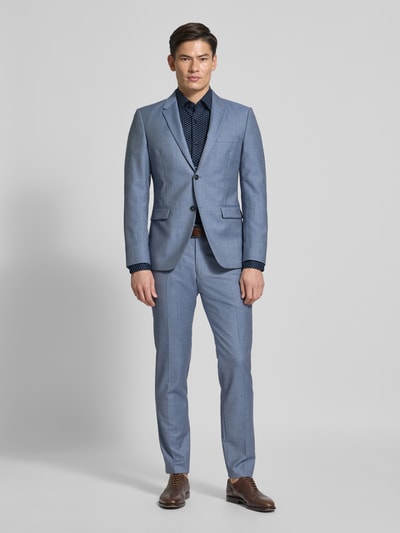 BOSS Slim fit overhemd van katoenmix Marineblauw - 1