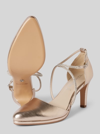 Tamaris Pumps in metallic mit Strasssteinbesatz Gold 4