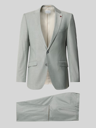 Produktfoto, Slim Fit Anzug aus Schurwoll-Mix mit Viskose-Anteil von ROY ROBSON in hellem Grau, feine Textur, kontrastierendes Innenfutter