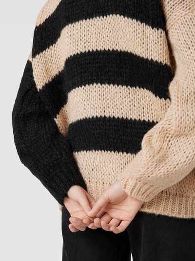 Frogbox Strickpullover mit Streifenmuster Beige 3