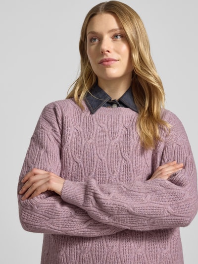 Vila Strickpullover mit Strukturmuster Modell 'LASSIA' Mauve 3