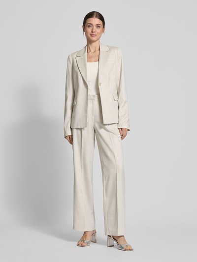 Milano Italy Straight leg stoffen broek met bandplooien Zilver - 1