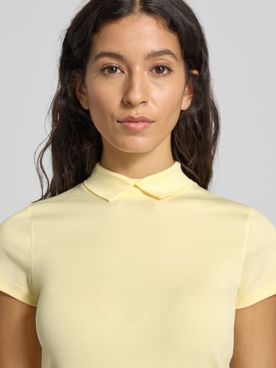 Marc Cain Slim fit T-shirt met polokraag Lichtgeel - 3