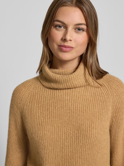BOSS Orange Golf o kroju regular fit z mieszanki wełny i wełny z alpaki model ‘FALODINA’ Beżowy 3