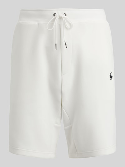 Produktfoto, Regular Fit Sweatshorts aus Baumwoll-Mix von Polo Ralph Lauren in Weiß, unifarben mit Logo-Stitching und elastischem Bund.
