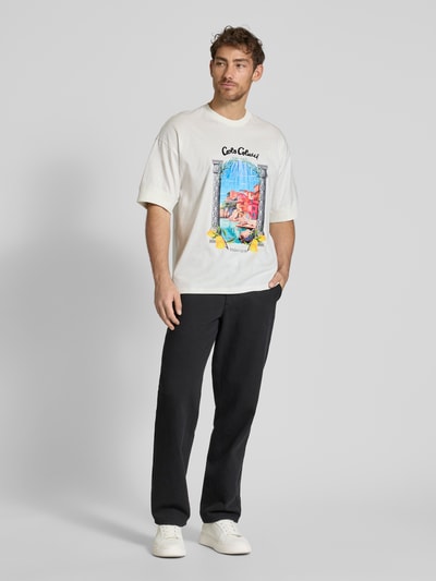 CARLO COLUCCI Oversized T-Shirt mit Label-Print Offwhite 1