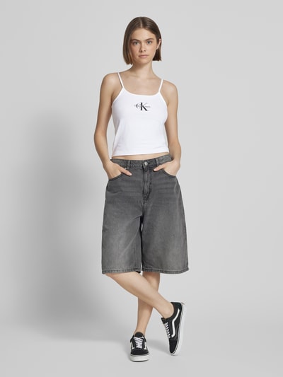 Calvin Klein Jeans Top z przeszyciami i cienkimi ramiączkami Biały 1