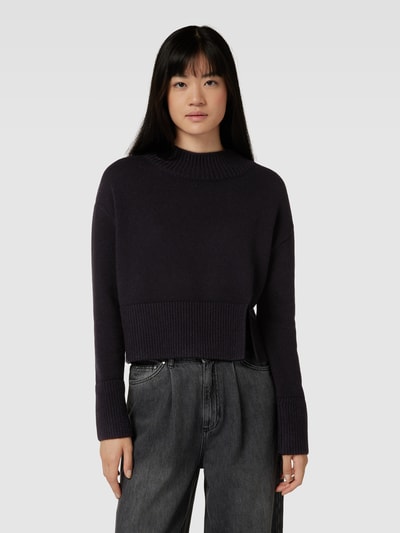 Oui Strickpullover mit Seitenschlitz Black 4