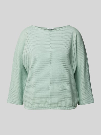 OPUS Sweatshirt met ajourpatroon, model 'Semilia' Mintgroen - 2