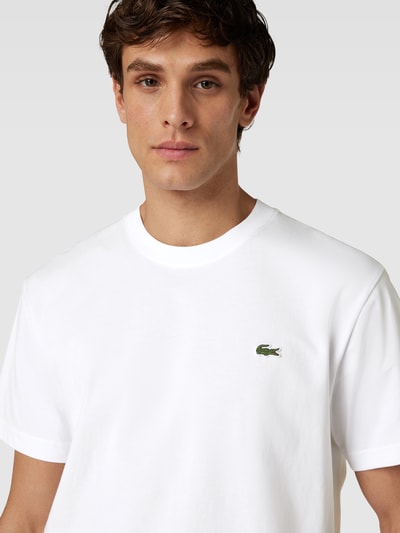 Lacoste T-shirt z detalem z logo model ‘BASIC ON’ Biały 3