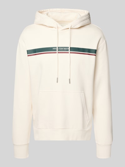 Tom Tailor Denim Regular fit hoodie van katoenmix Offwhite - 2