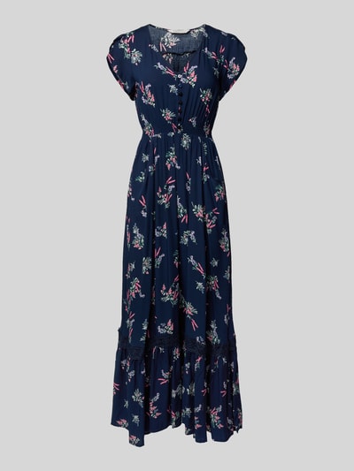 Apricot Maxikleid aus Viskose mit Knopfleiste Marine 2
