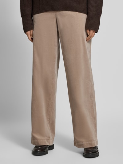 Marc O'Polo Spodnie z szeroką nogawką z mieszanki bawełny Kamienny 4