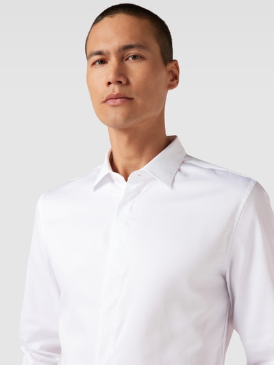 MANGO Slim Fit Business-Hemd mit Sportmanschetten Modell 'boston' Weiss 3