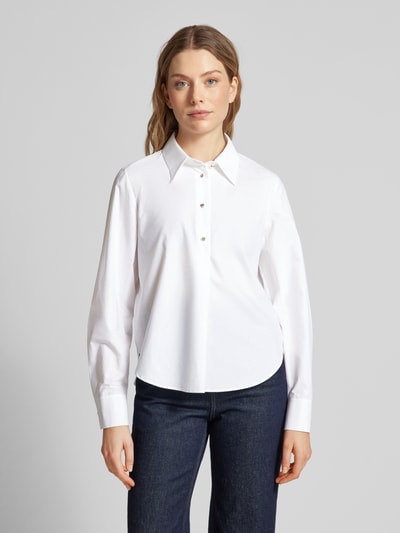 Luisa Cerano Regular Fit Bluse mit kurzer Knopfleiste Weiss 4