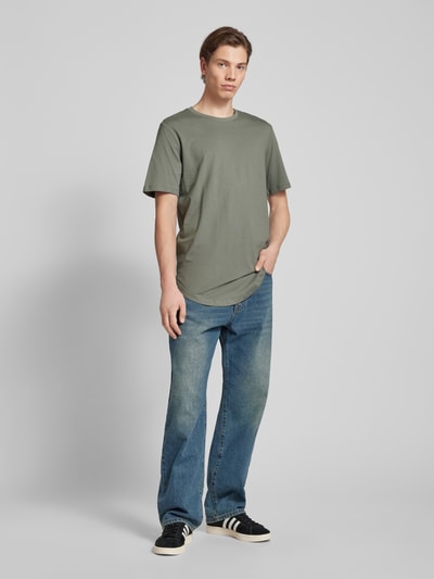 Jack & Jones T-Shirt mit abgerundetem Saum Modell 'ENOA' Mittelgrau 1