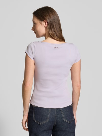 BOSS Orange Slim Fit T-Shirt aus Baumwoll-Mix Modell 'C_Etine' Flieder 5