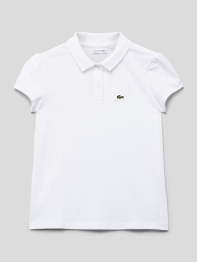 Lacoste Poloshirt mit Logo-Stitching Weiss 1