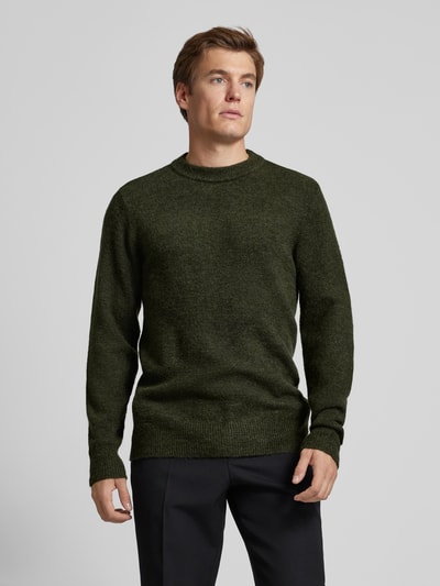 Casual Friday Gebreide pullover met ribboorden, model 'Karl' Donkergroen gemêleerd - 4