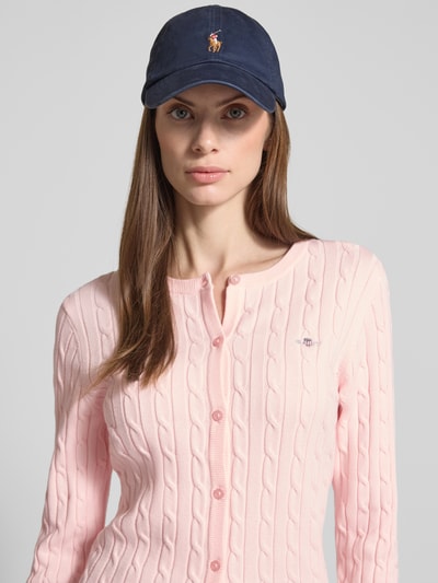 Gant Gebreid jack met kabelpatroon en labelstitching Roze - 3